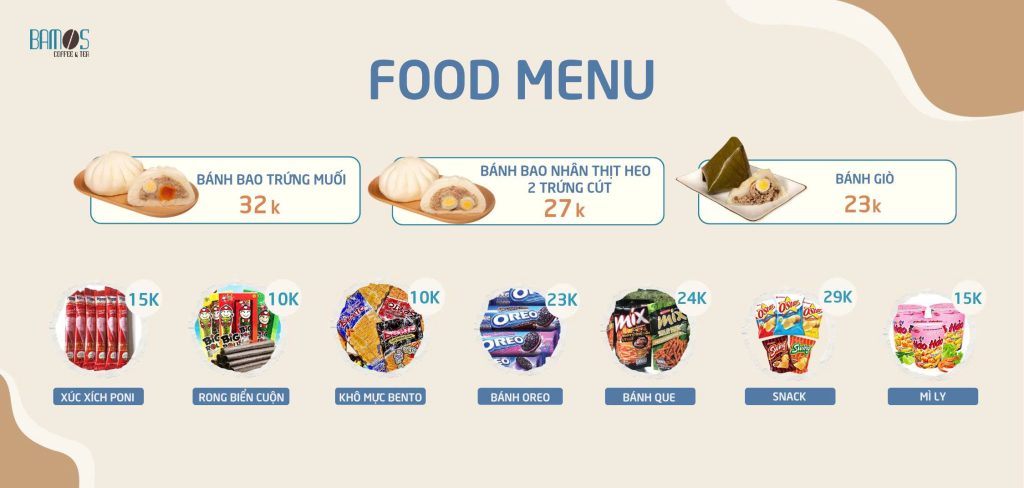 Bamos - Menu đồ ăn 2026